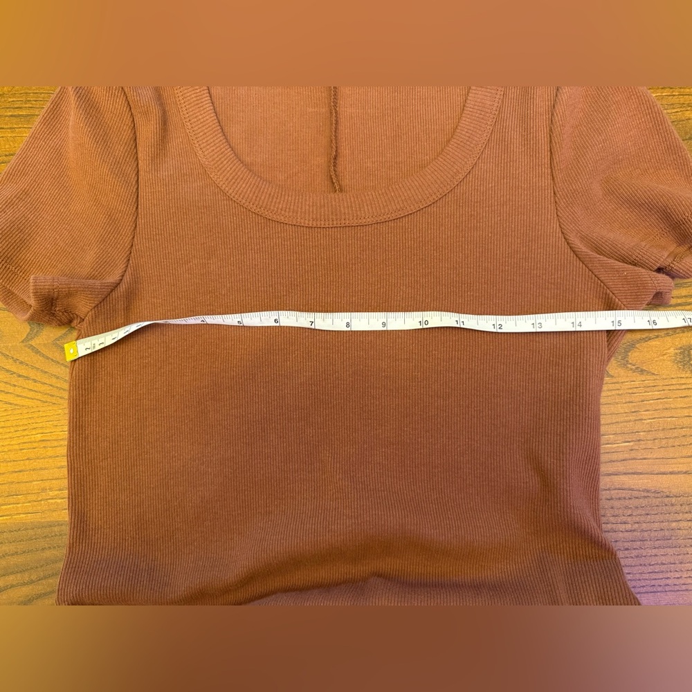 Cotton On Ribbed Midi Bodycon Dress Brown Short Sleeve Size Large - Picture 6 of 6